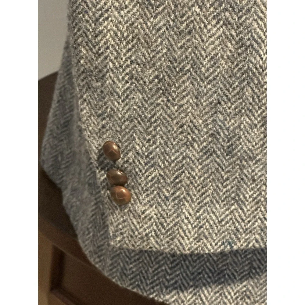 VTG Harris Tweed Hand Woven 100% Scottish Wool Herringbone Jacket Blazer Men 42‎